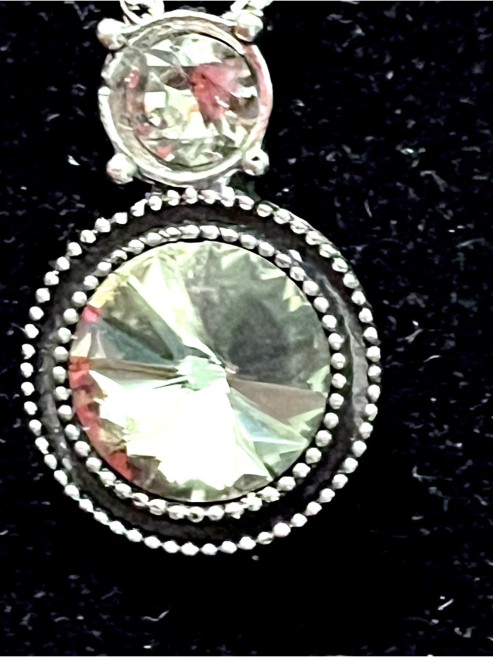 paparazzi Silver-Tone Clear Crystal Double Drop Necklace - Picture 5 of 6